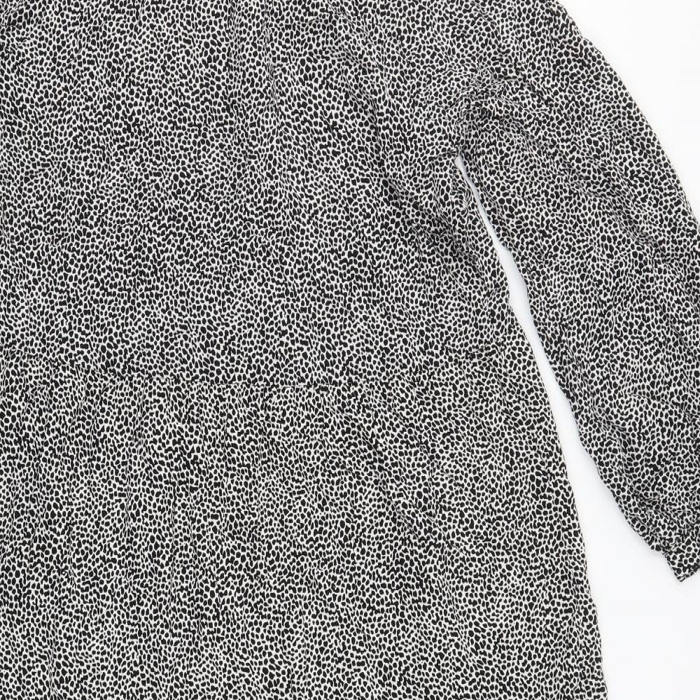 H&M Womens Black Geometric Trapeze & Swing Size S - Speckled