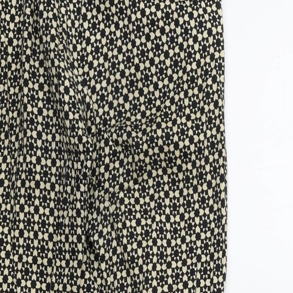H&M Womens Beige Geometric Trousers Size 12 L25 in