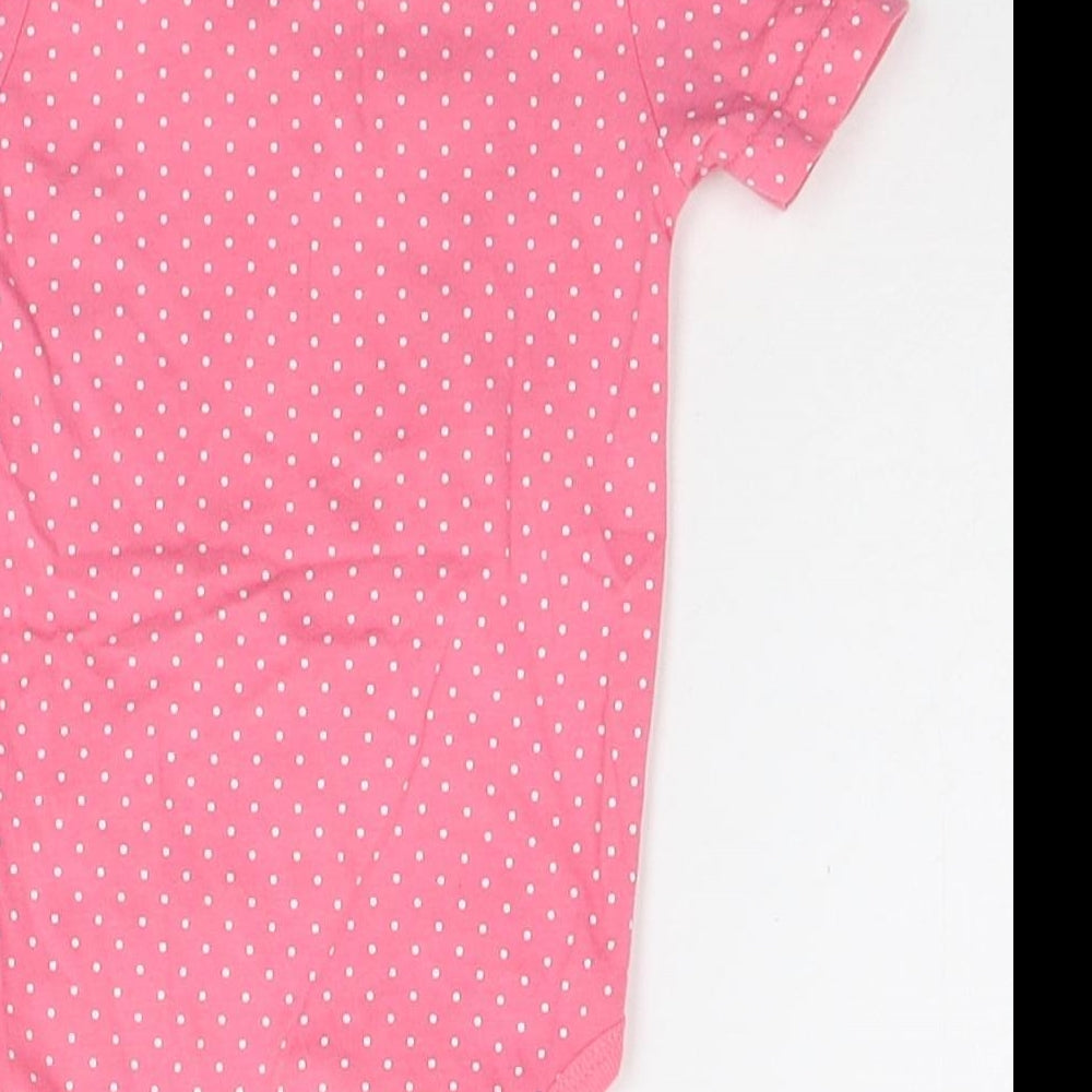 toty line Baby Pink Polka Dot Babygrow One-Piece Size 6-9 Months