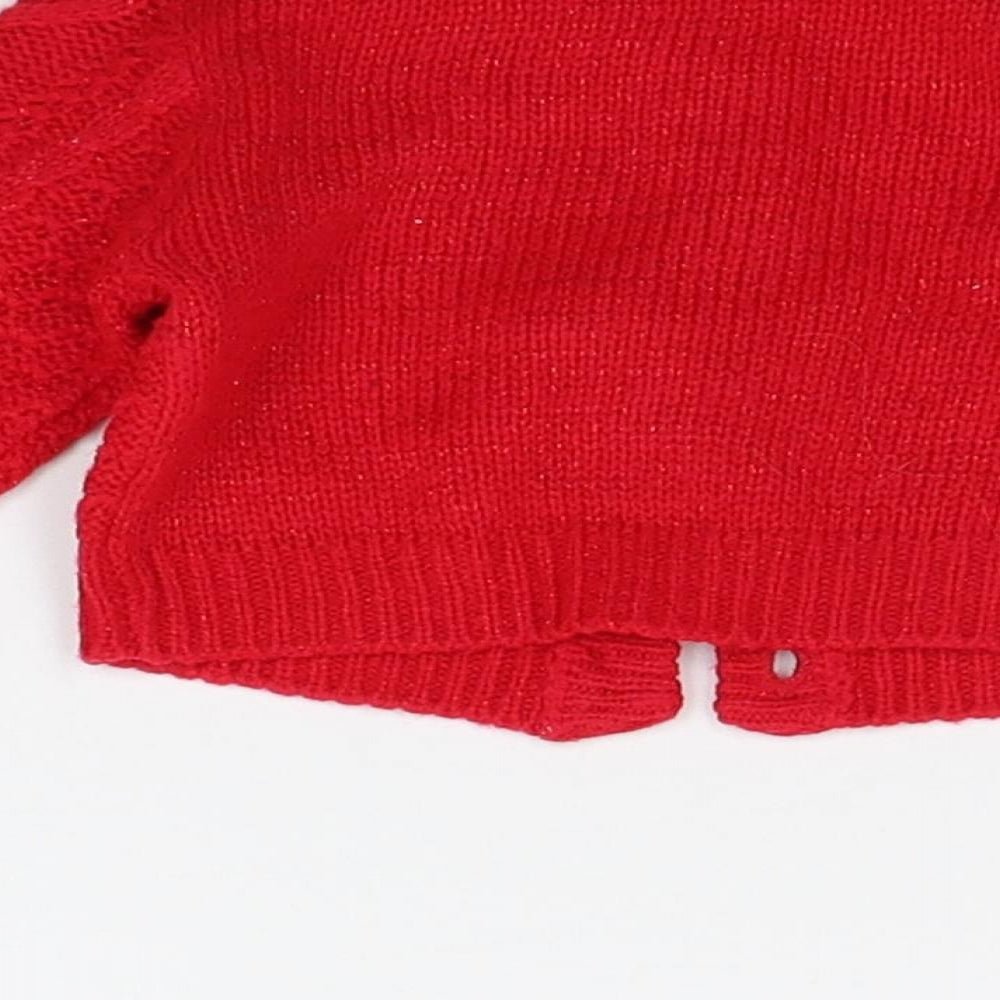 SO CUTE Baby Red Cardigan Jumper Size 6-9 Months