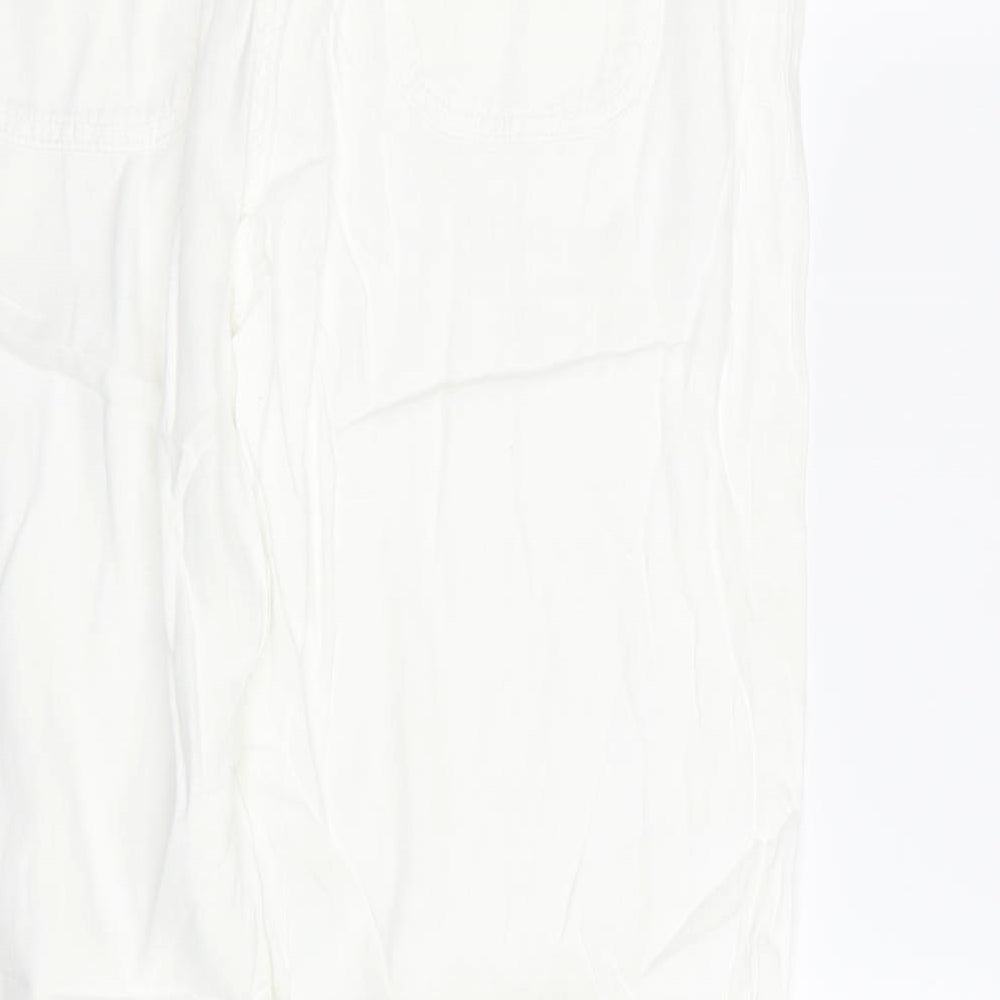 M&S Womens White Trousers Size 16 L27 in