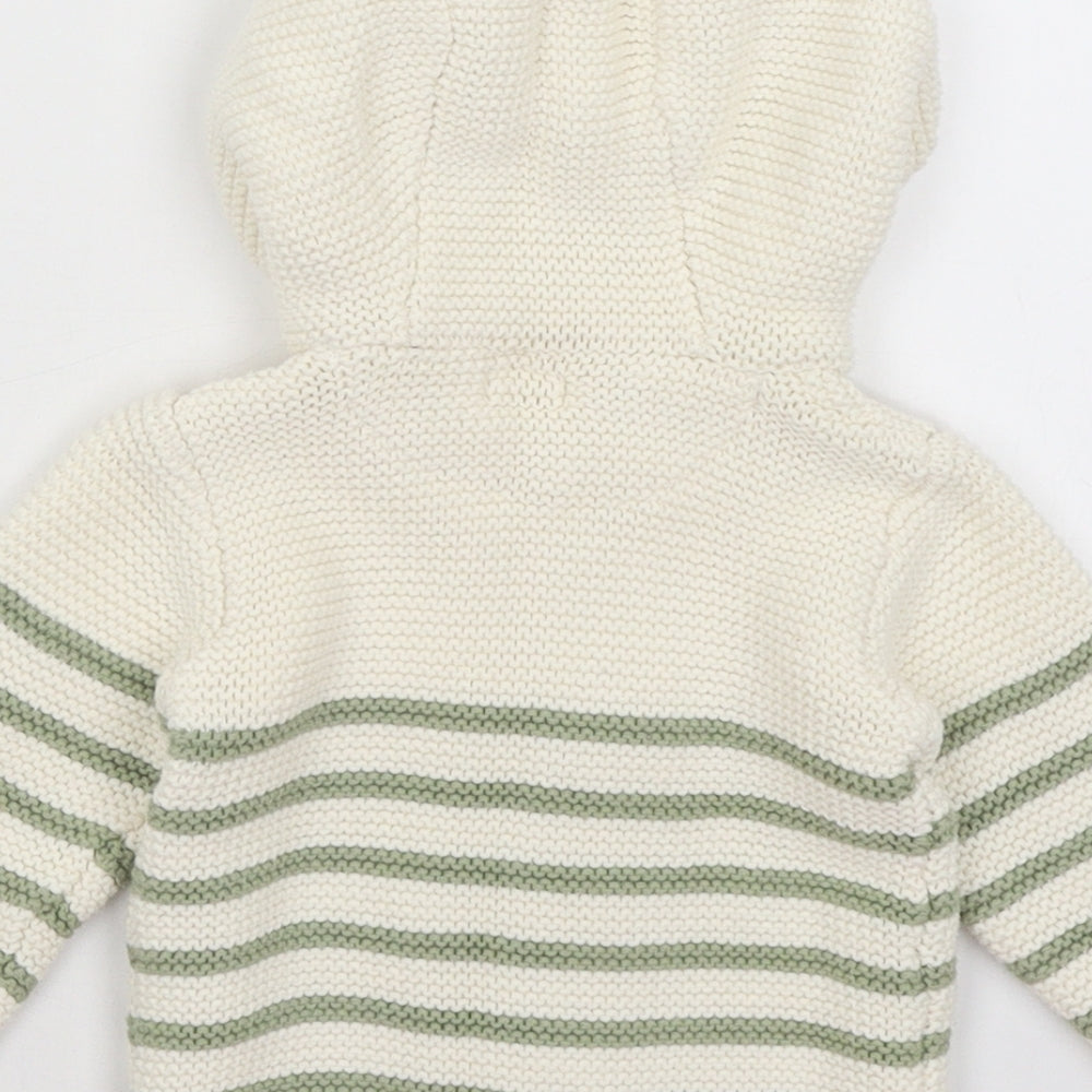 Primark Baby Ivory Striped Cardigan Jumper Size 6-9 Months