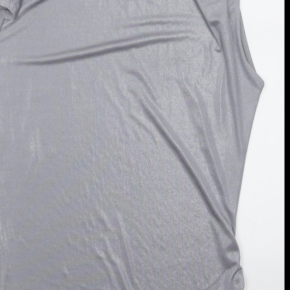 Dorothy Perkins Womens Silver Basic Blouse Size 18