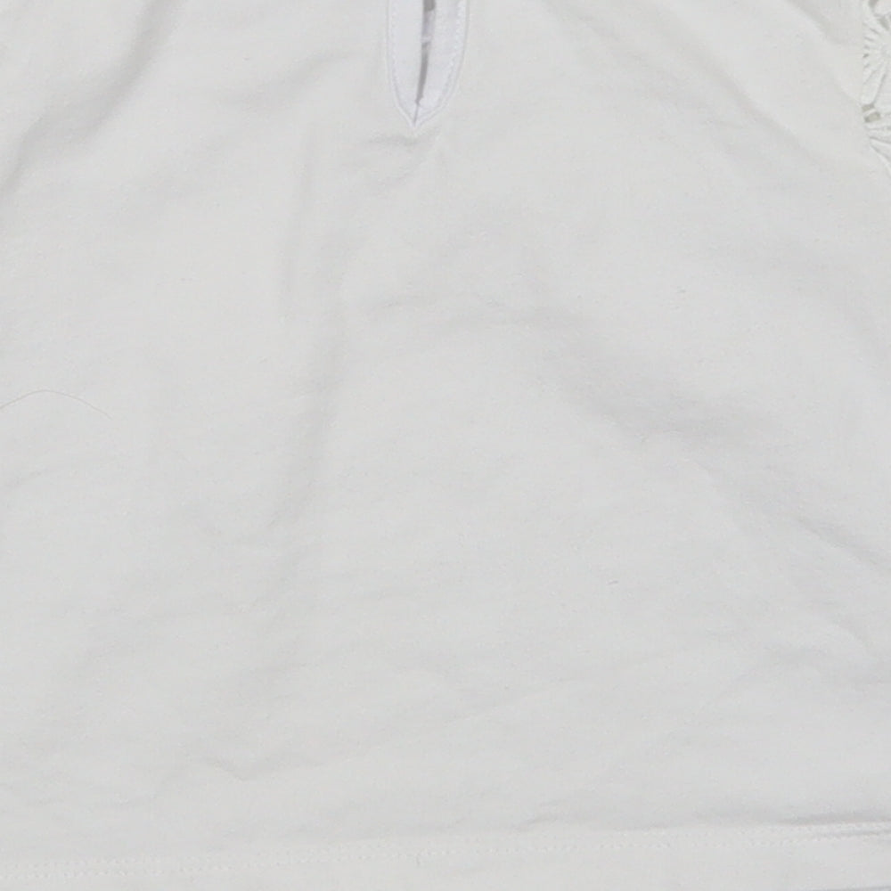 TU Girls White Floral Basic T-Shirt Size 6 Years