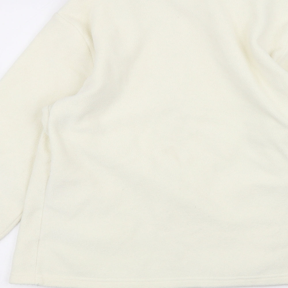 Marks and Spencer Womens White Full Zip Jumper Size 14