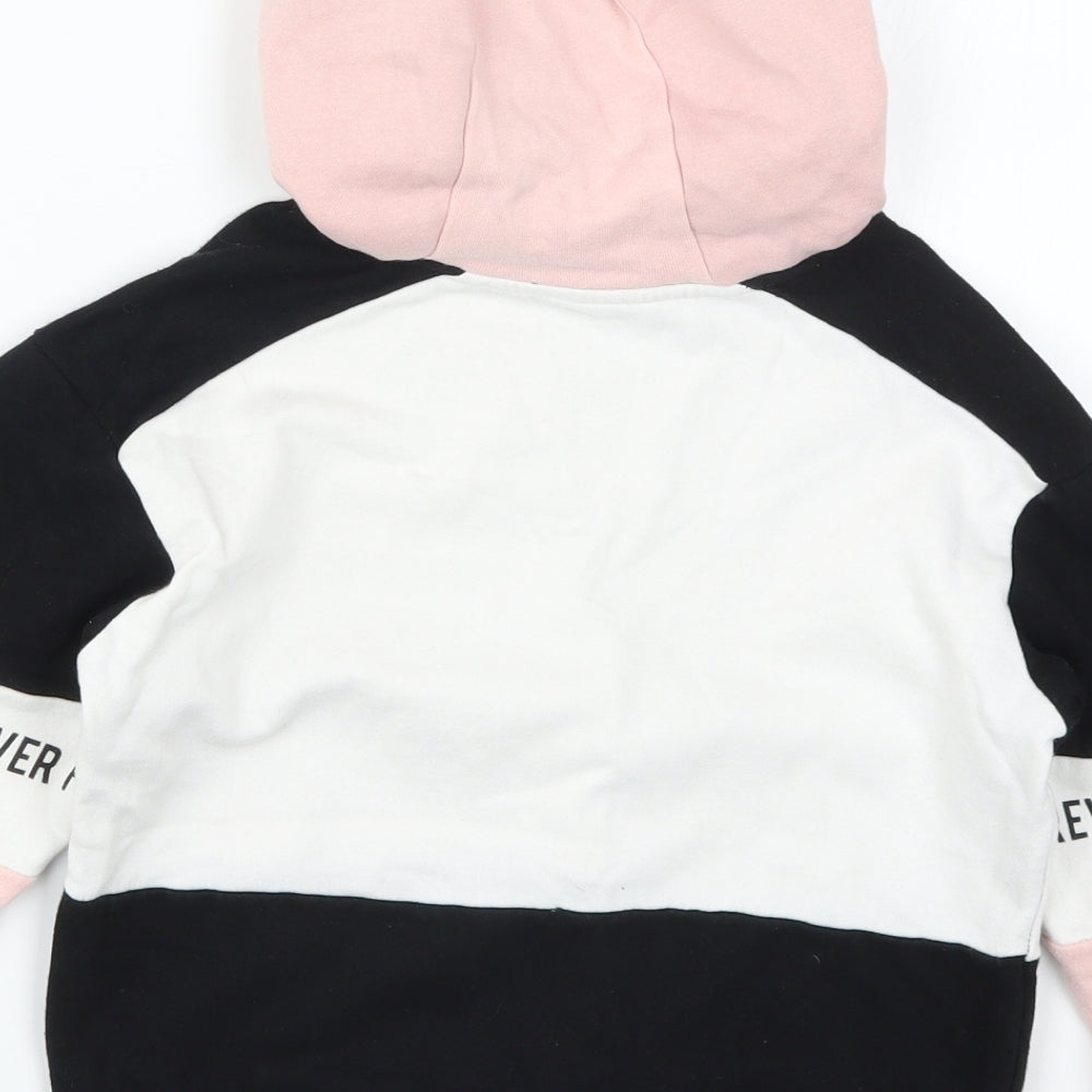 Pep&Co Girls Pink Colourblock Pullover Hoodie Size 6-7 Years - Limitless