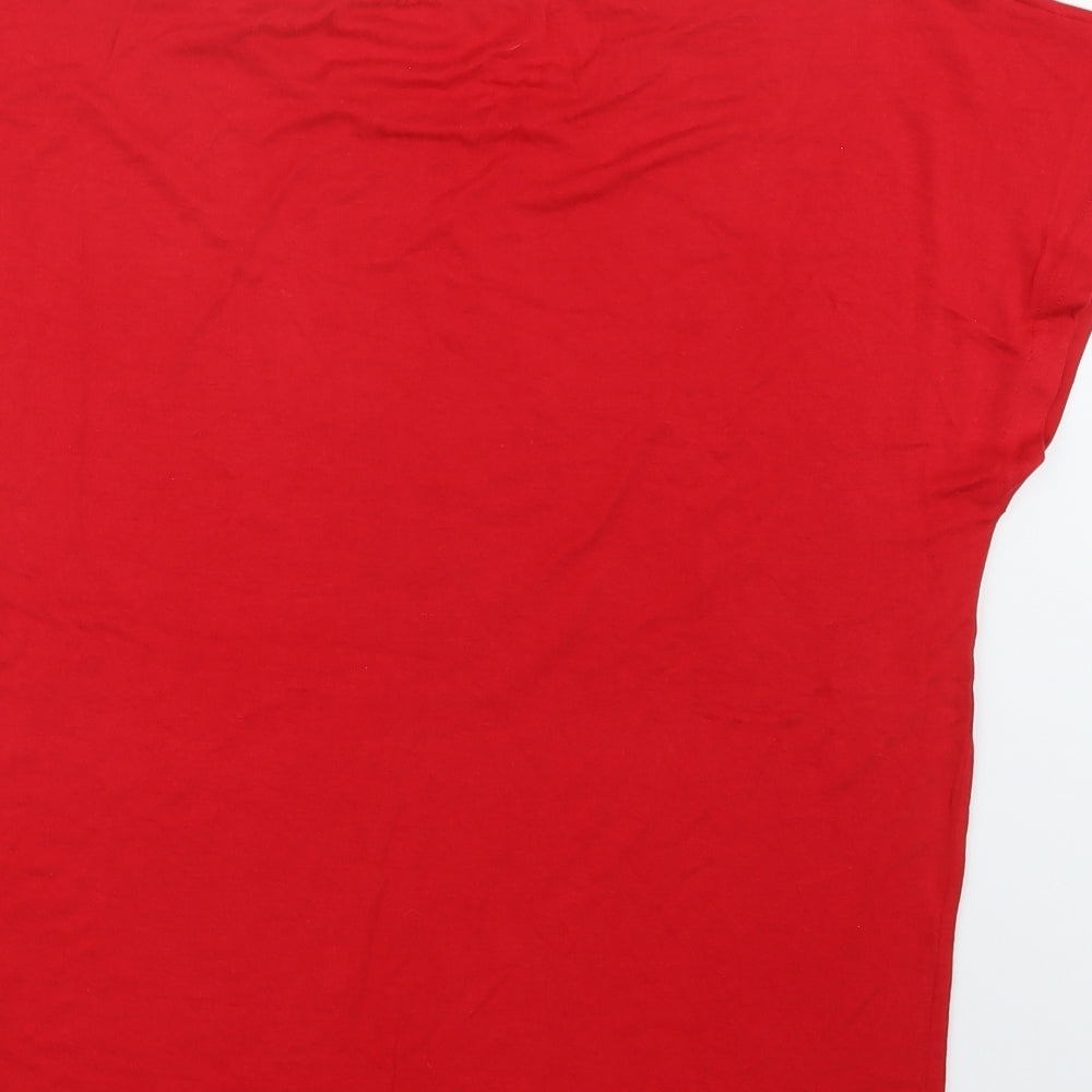 Preworn Womens Red Basic T-Shirt Size 12