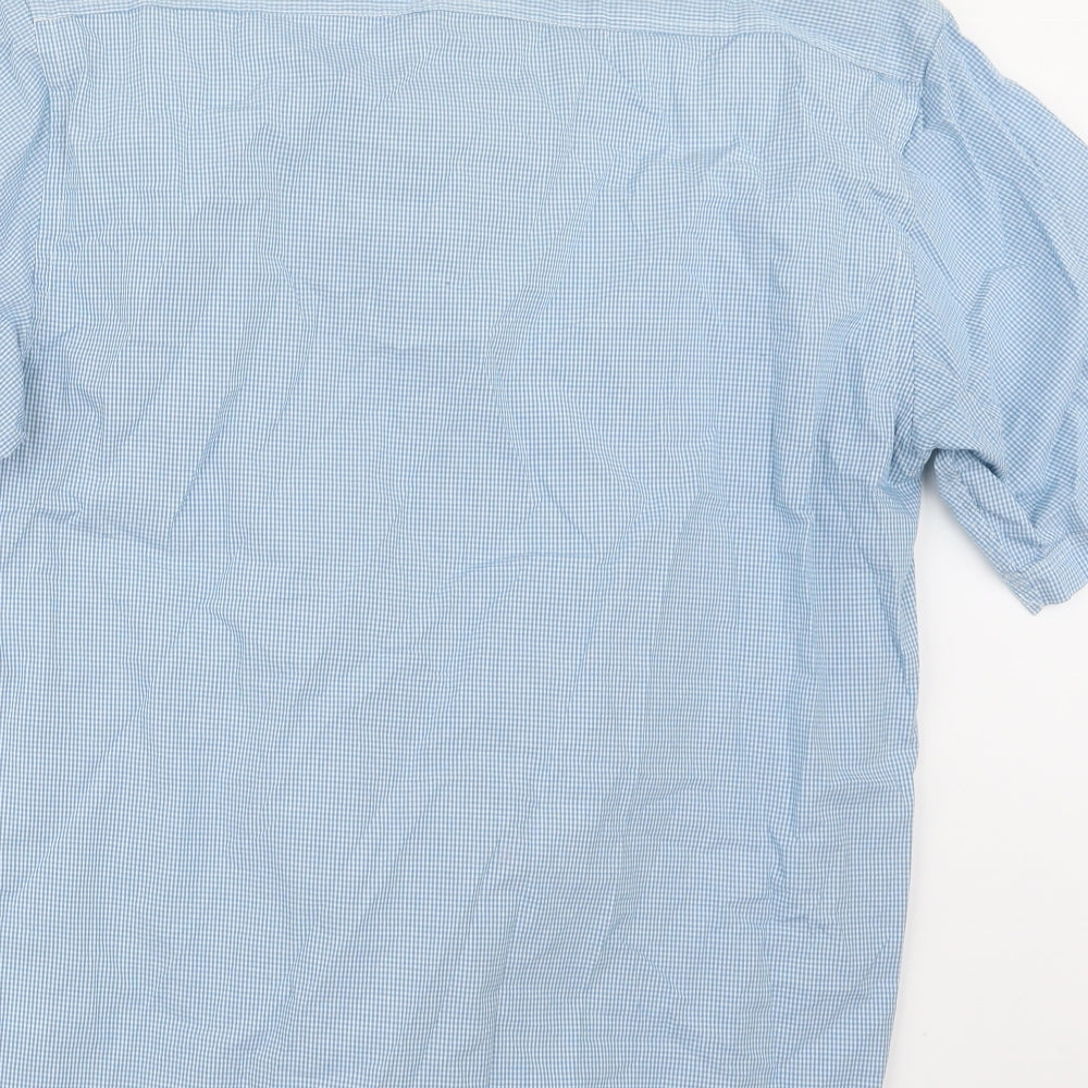 Greenwoods Mens Blue Check Button-Up Size L
