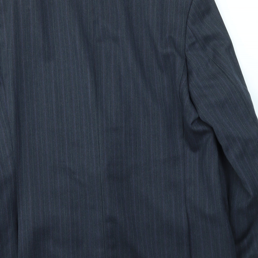 M&S Mens Blue Striped Jacket Blazer Size 42