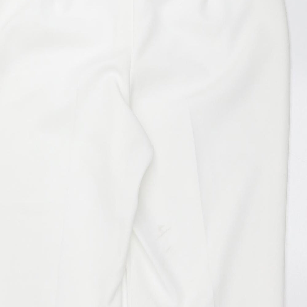 BM Womens White Cropped Trousers Size 14 L20 in