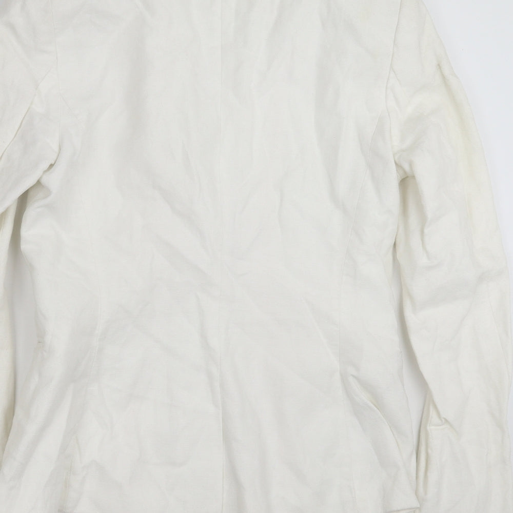 H&M Womens White Jacket Blazer Size 10