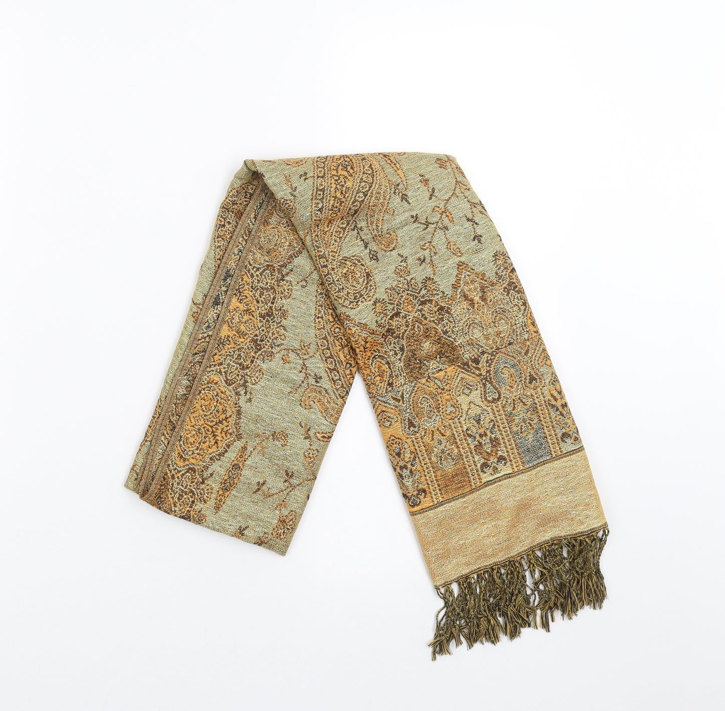 Preworn Womens Gold Floral Shawl/Wrap