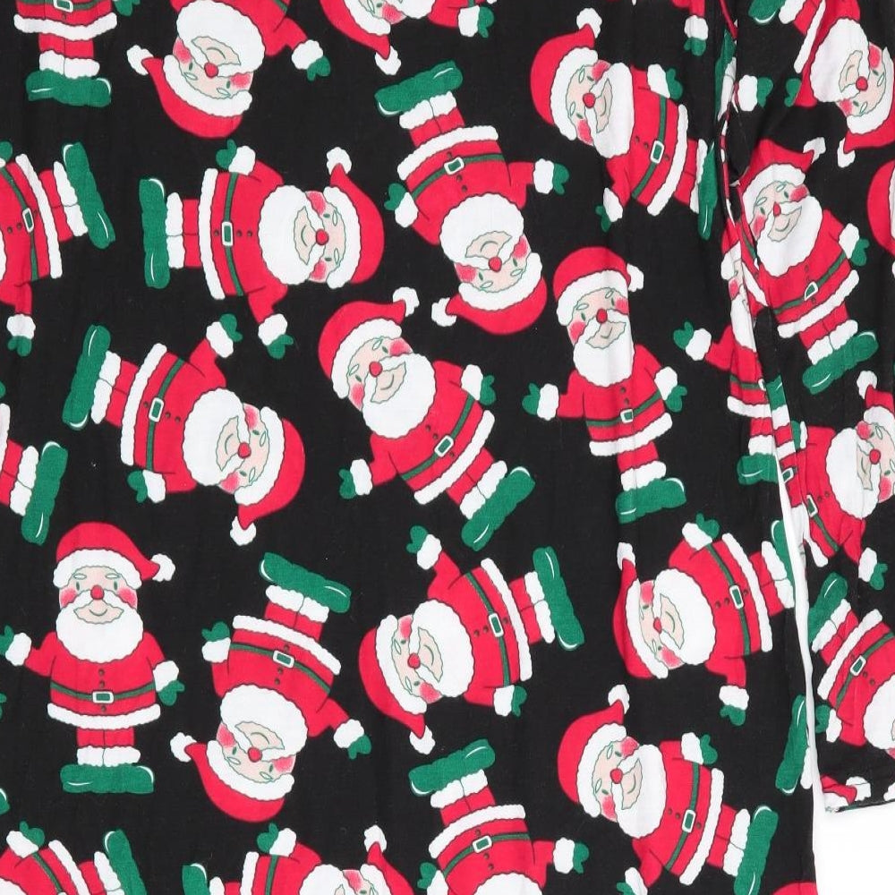 Brezz Womens Black Nightshirt - Santa Print