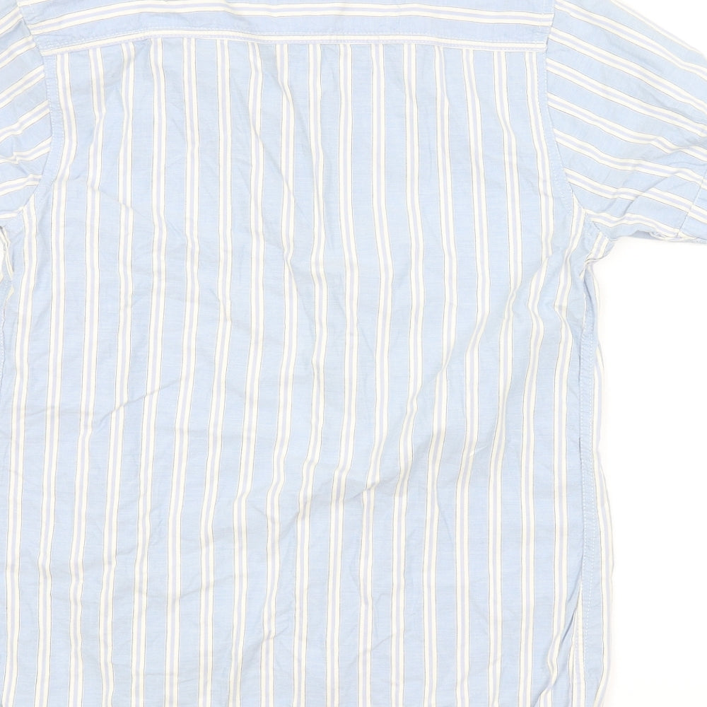 Preworn Mens Blue Striped Button-Up Size S