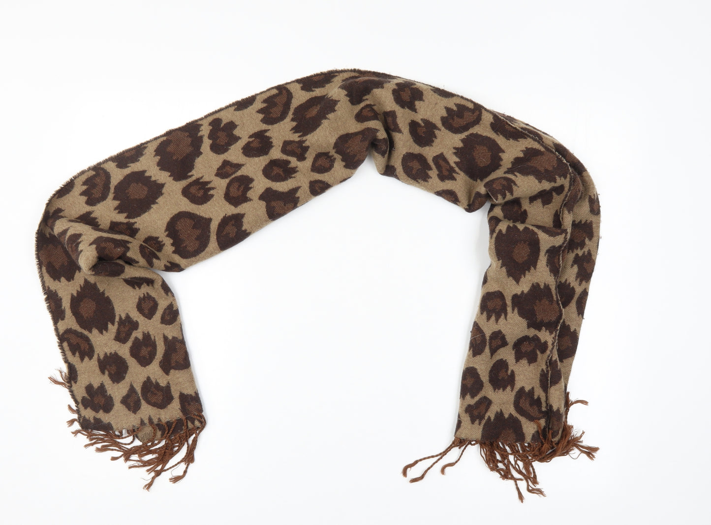 Preworn Womens Beige Animal Print Scarf