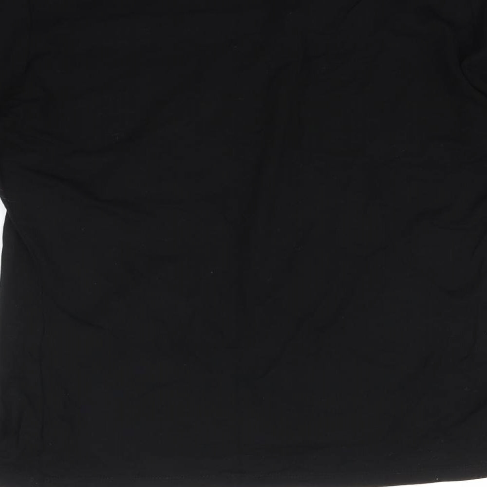 Marks and Spencer Womens Black Floral Basic T-Shirt Size 10