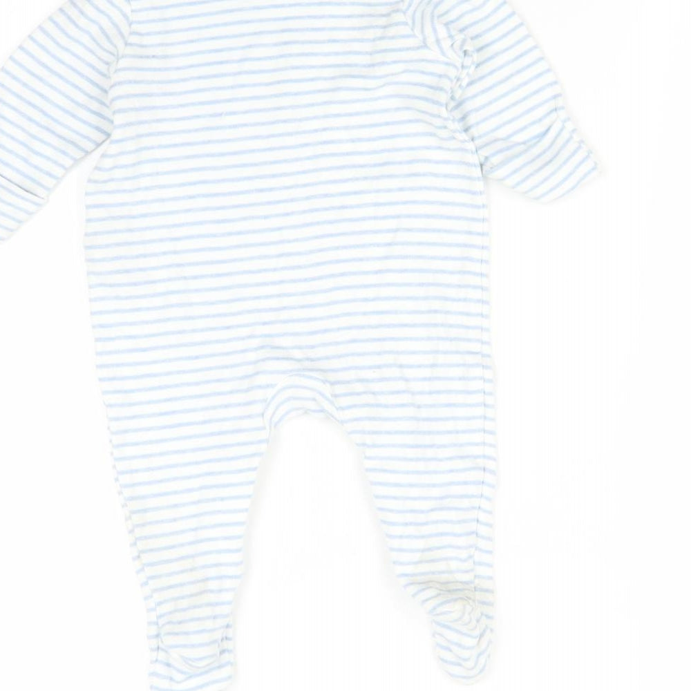 Marks and Spencer Baby Blue Striped Babygrow One-Piece Size 0-3 Months - tatty teddy