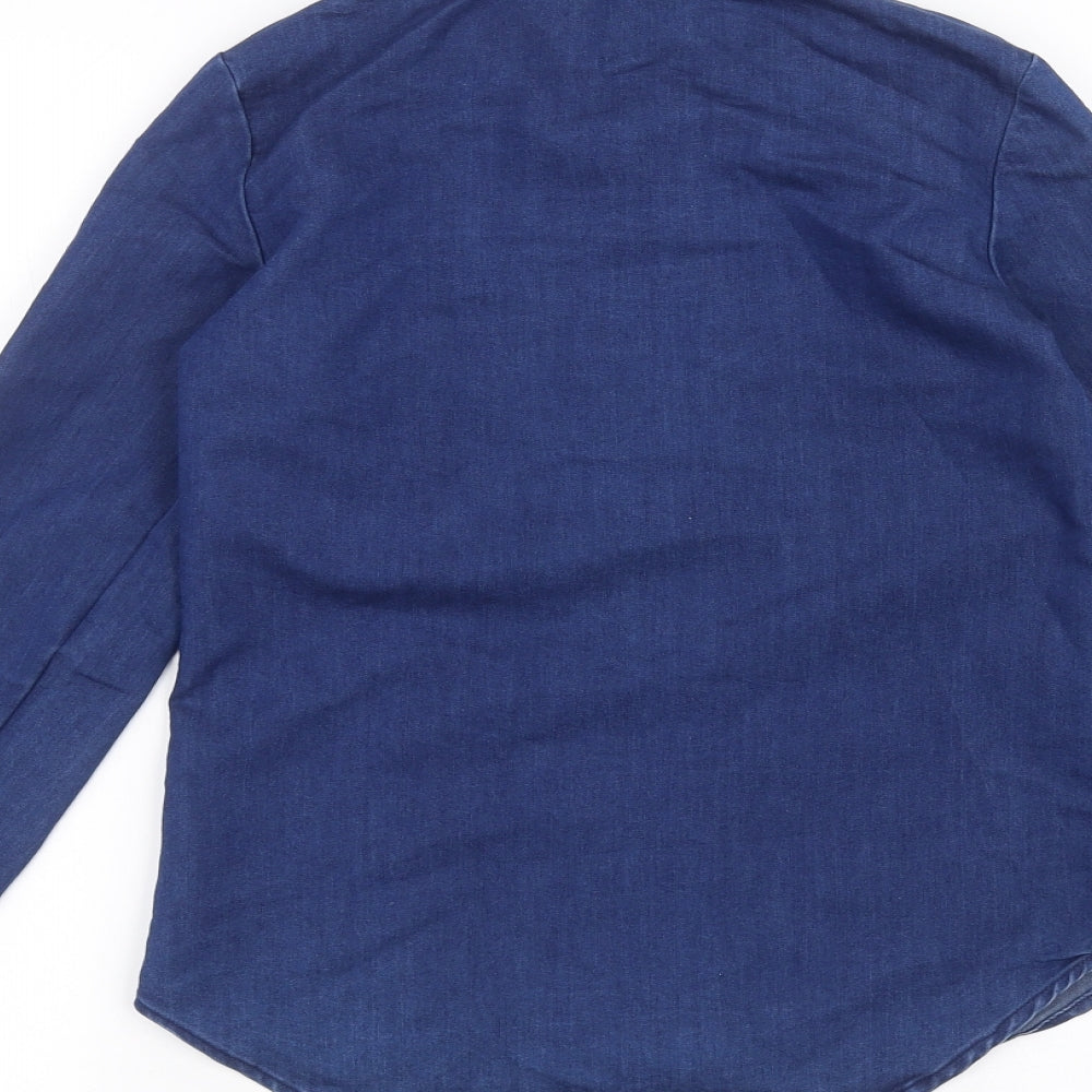 Young Dimension Girls Blue Basic Button-Up Size 9-10 Years