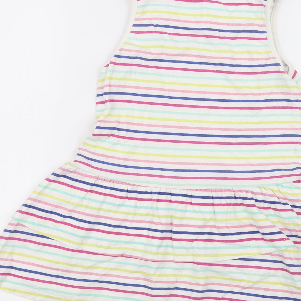 Nutmeg Girls White Striped A-Line Size 5-6 Years