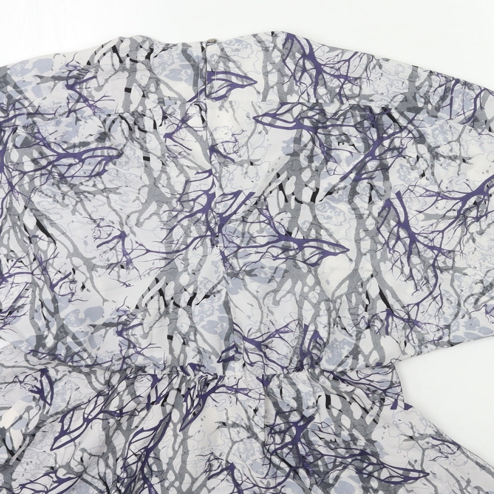 Marks and Spencer Womens Blue Floral Basic Blouse Size 8