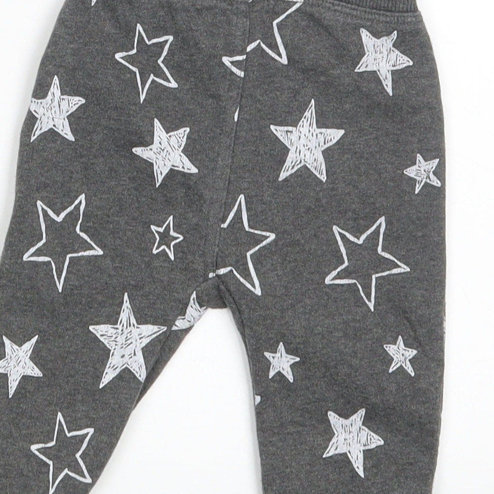 George Baby Grey Jogger Leggings Size 3-6 Months - Waist 14in; Inside leg 7in