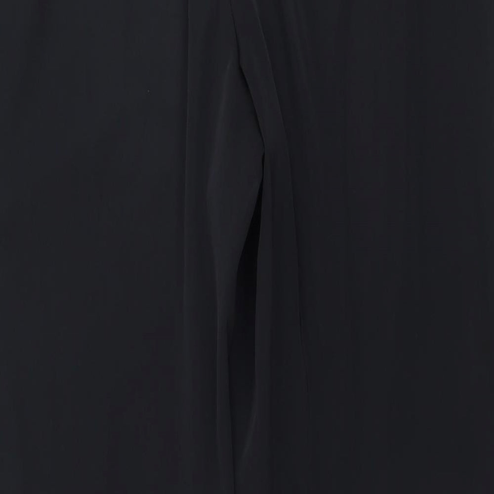 Marks and Spencer Womens Black Paisley Trousers Size 12 L25 in