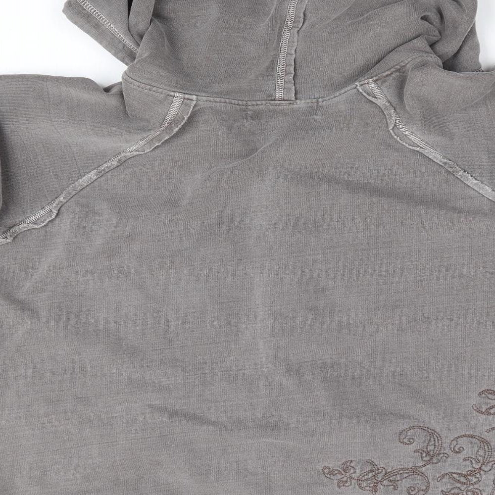 West 49 Womens Brown Floral Full Zip Hoodie