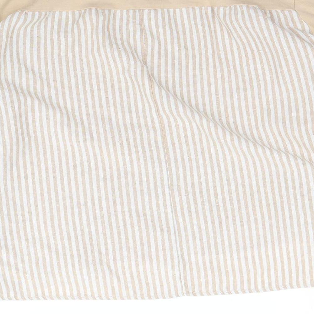 Namu Womens Beige Striped Basic T-Shirt Size M