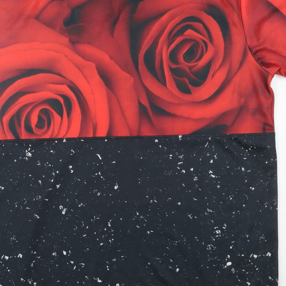 Good For Nothing Mens Black Floral T-Shirt Size L