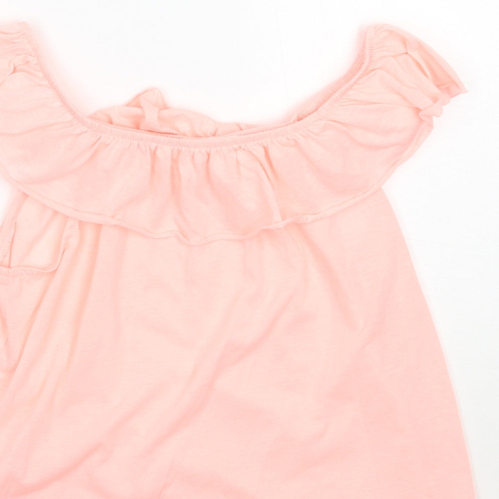 H&M Girls Pink Basic T-Shirt Size 9 Years