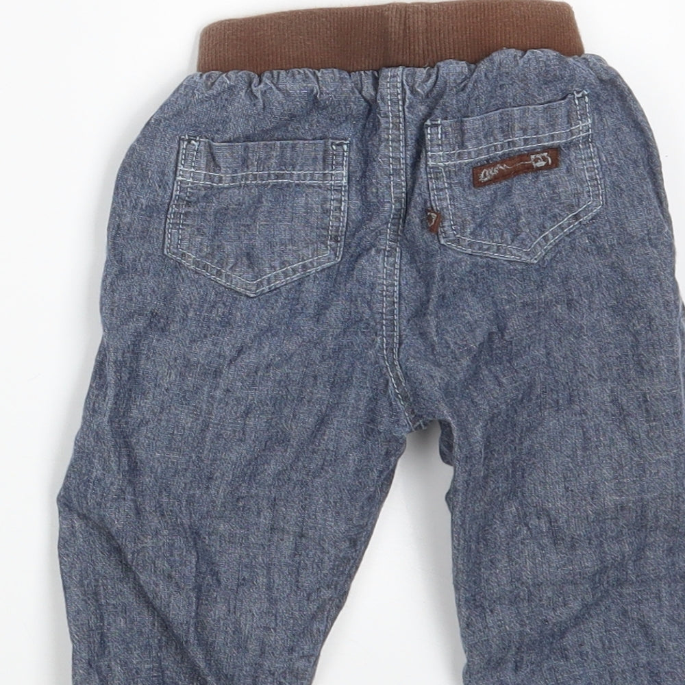 TU Boys Blue Jogger Trousers Size 9-12 Months - Waist 15in; Inside leg 9in
