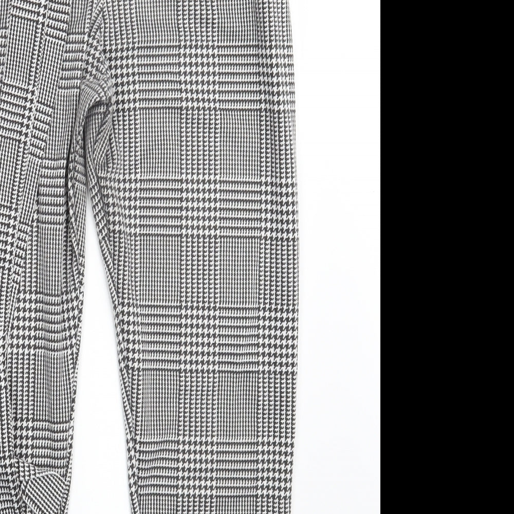 Spotted Womens Black Check Dress Pants Trousers Size L L26 in