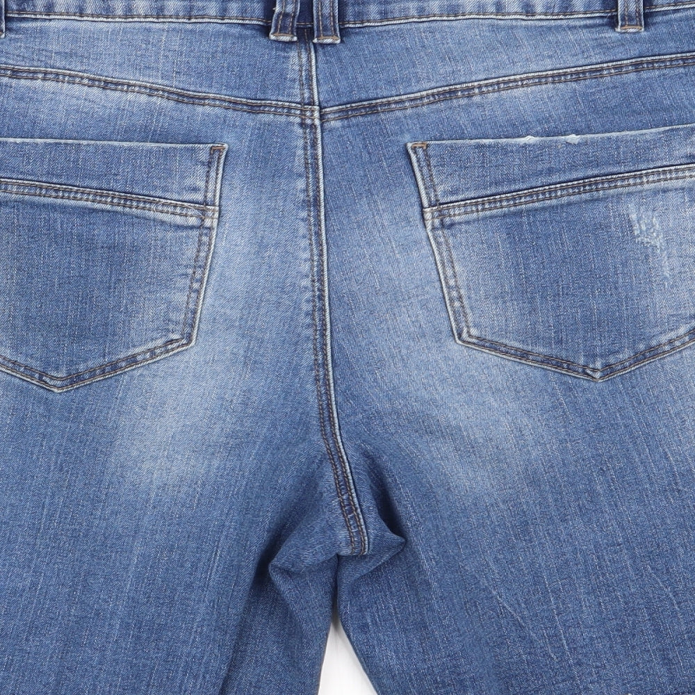 Asda George Womens Blue Hot Pants Shorts Size 14 - denim shorts