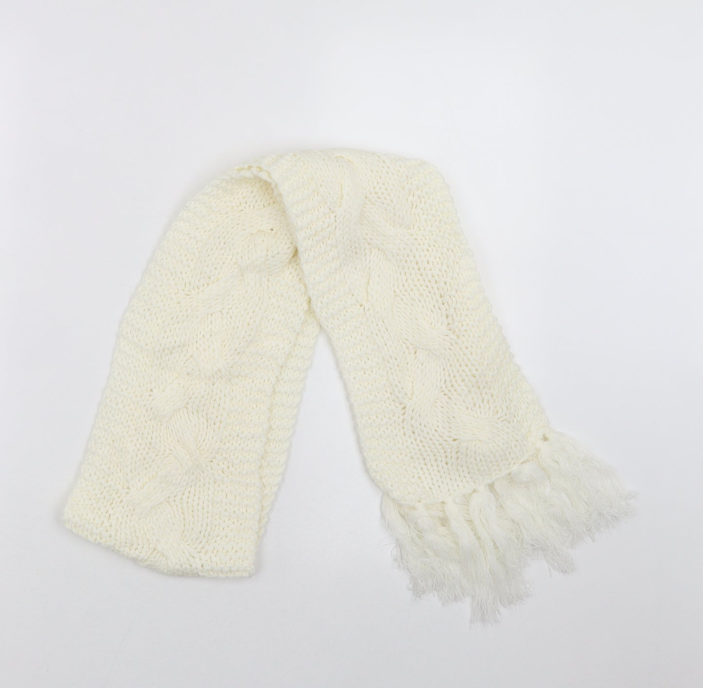 Preworn Womens Ivory Knit Scarf