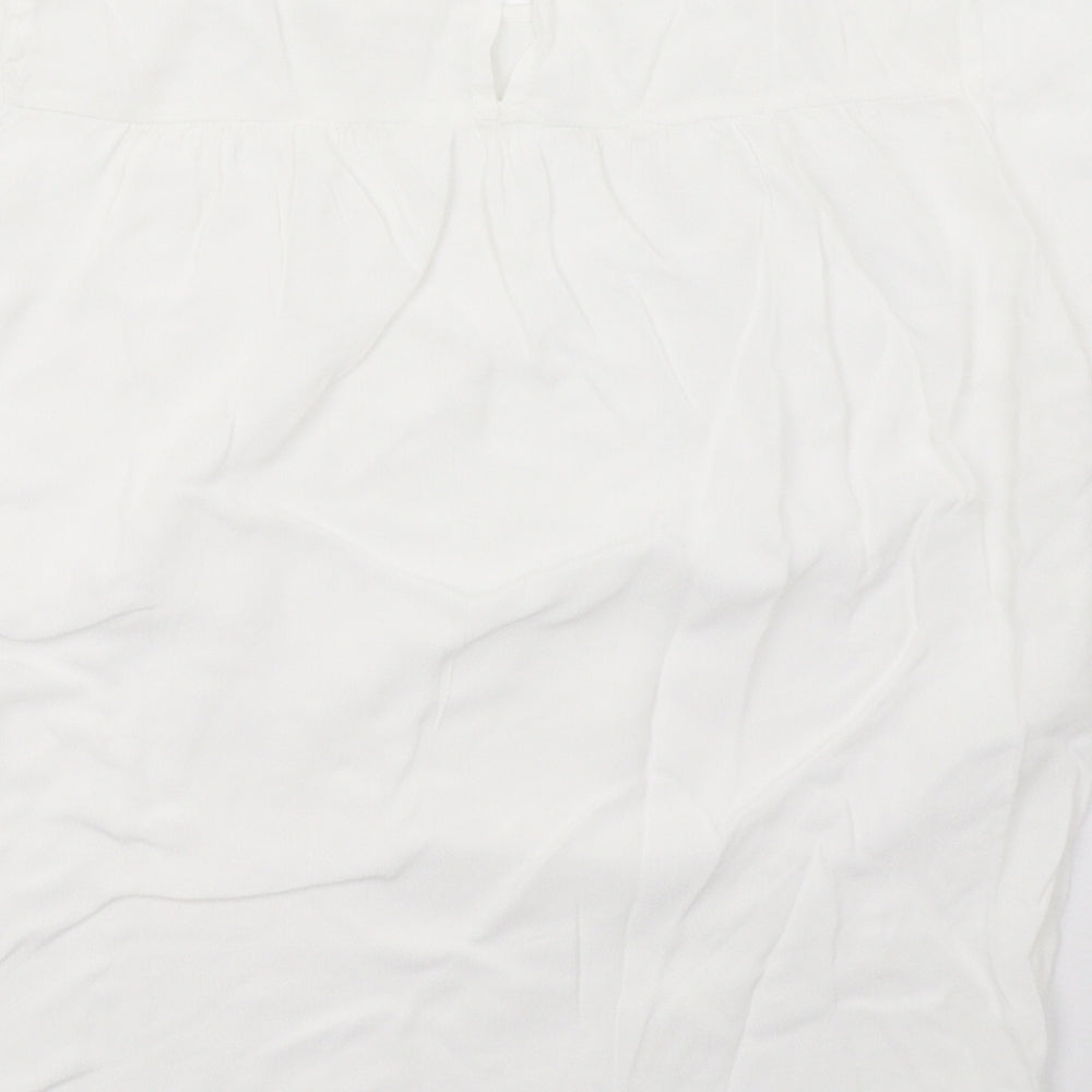 H&M Womens White Basic T-Shirt Size 8