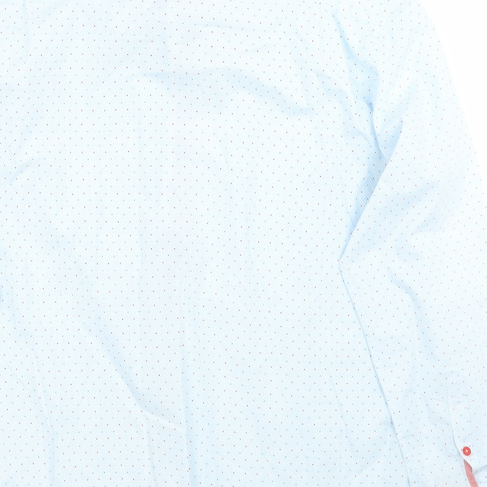 Jiggler Lord Berlue Mens Blue Geometric Button-Up