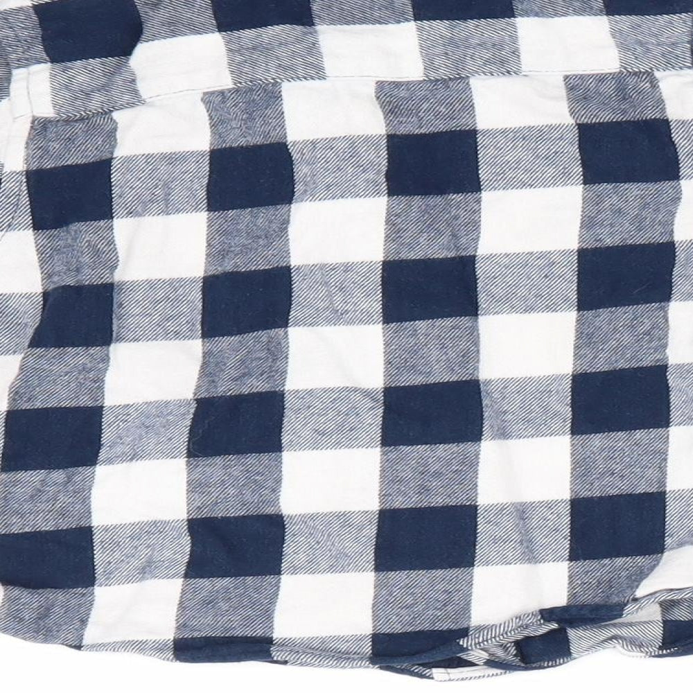 Mini Rebel Boys Blue Check Basic Button-Up Size 12-18 Months