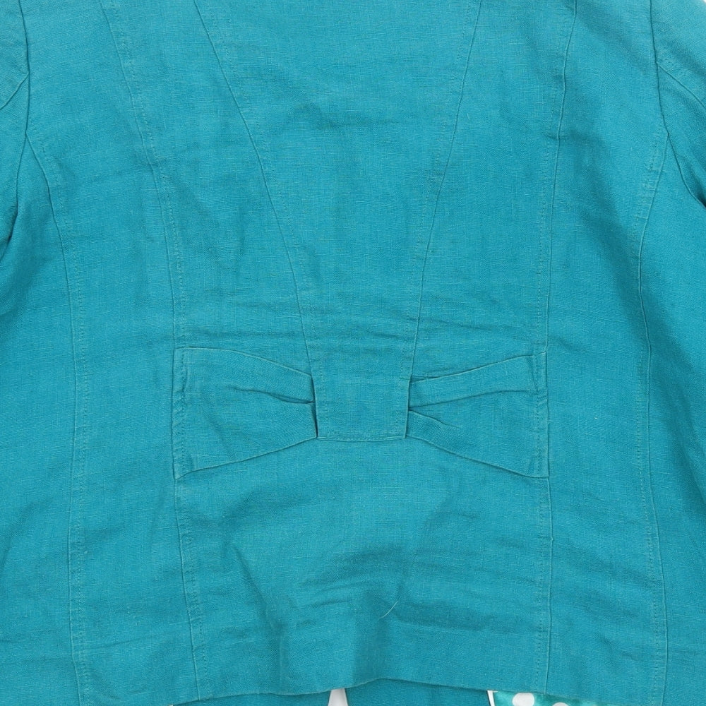 Preworn Womens Blue Polka Dot Jacket Blazer