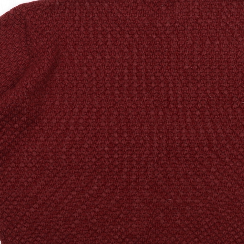 24:7 Mens Red Knit Pullover Jumper Size M