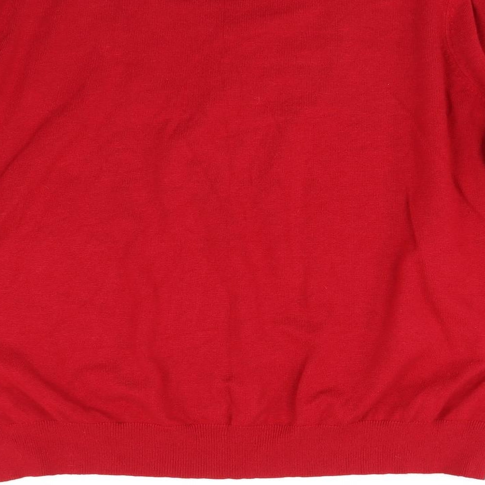 BM Womens Red Knit Pullover Jumper Size XL