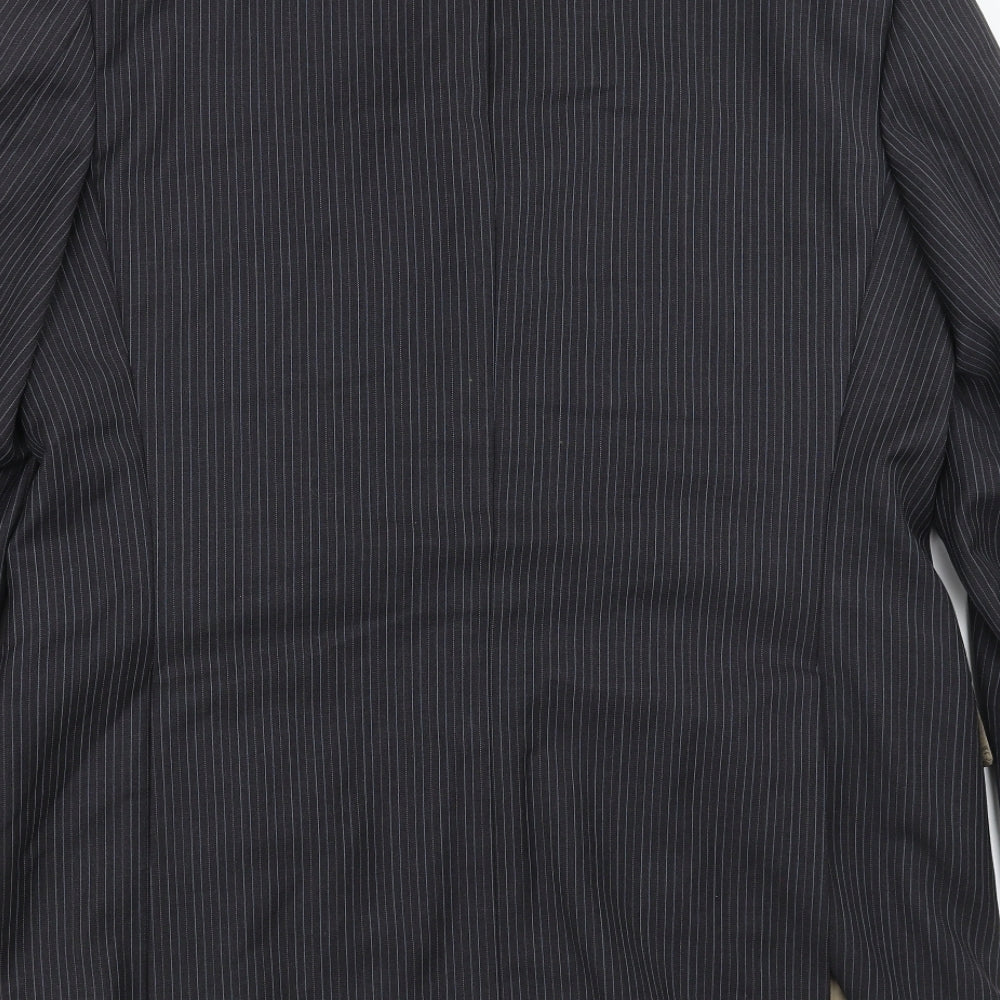 Marks and Spencer Mens Grey Striped Jacket Suit Jacket Size 40