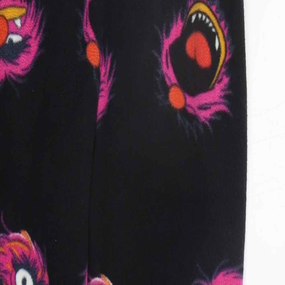 Preworn Girls Black Geometric Top Pyjama Pants Size 6-7 Years