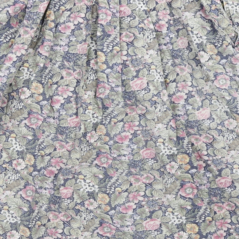Country Collection Womens Blue Floral Flare Skirt Size 26 in