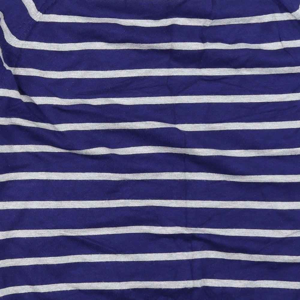 M&Co Womens Blue Striped Pullover Jumper Size 16
