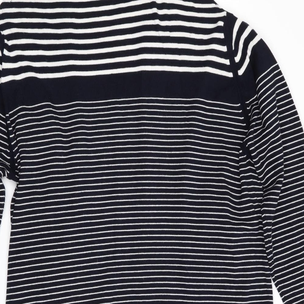 CC Womens Blue Striped Cardigan Jumper Size L - Waterfall Cardigan