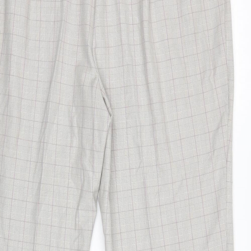 Agenda Womens Grey Check Cropped Trousers Size 20 L23 in