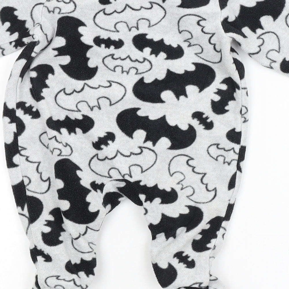Preworn Baby Grey Geometric Babygrow One-Piece - BATMAN