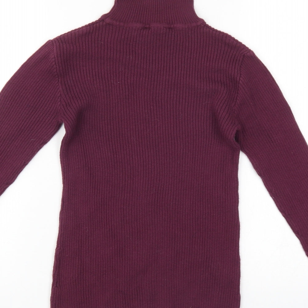 Select Womens Purple Striped Pullover Jumper Size 8
