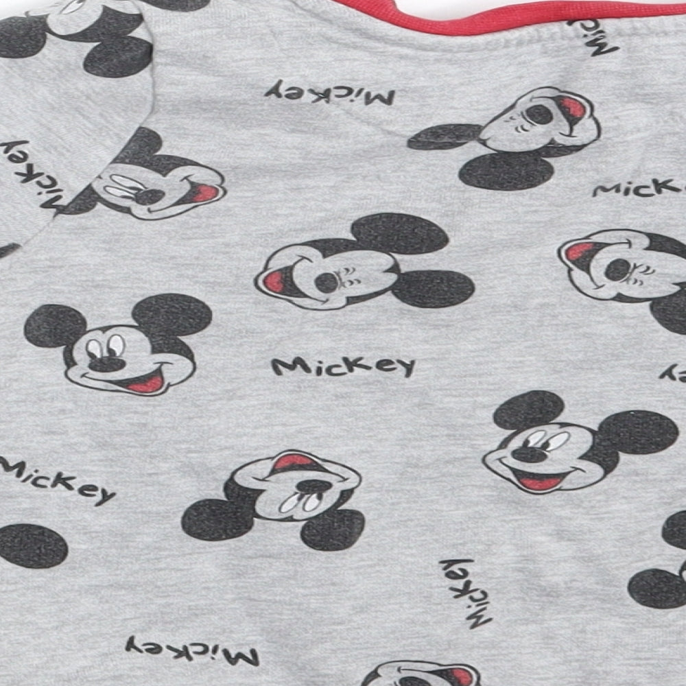 Mickey Mouse Boys Grey Animal Print Pullover Jumper Size 2-3 Years - Mickey Mouse