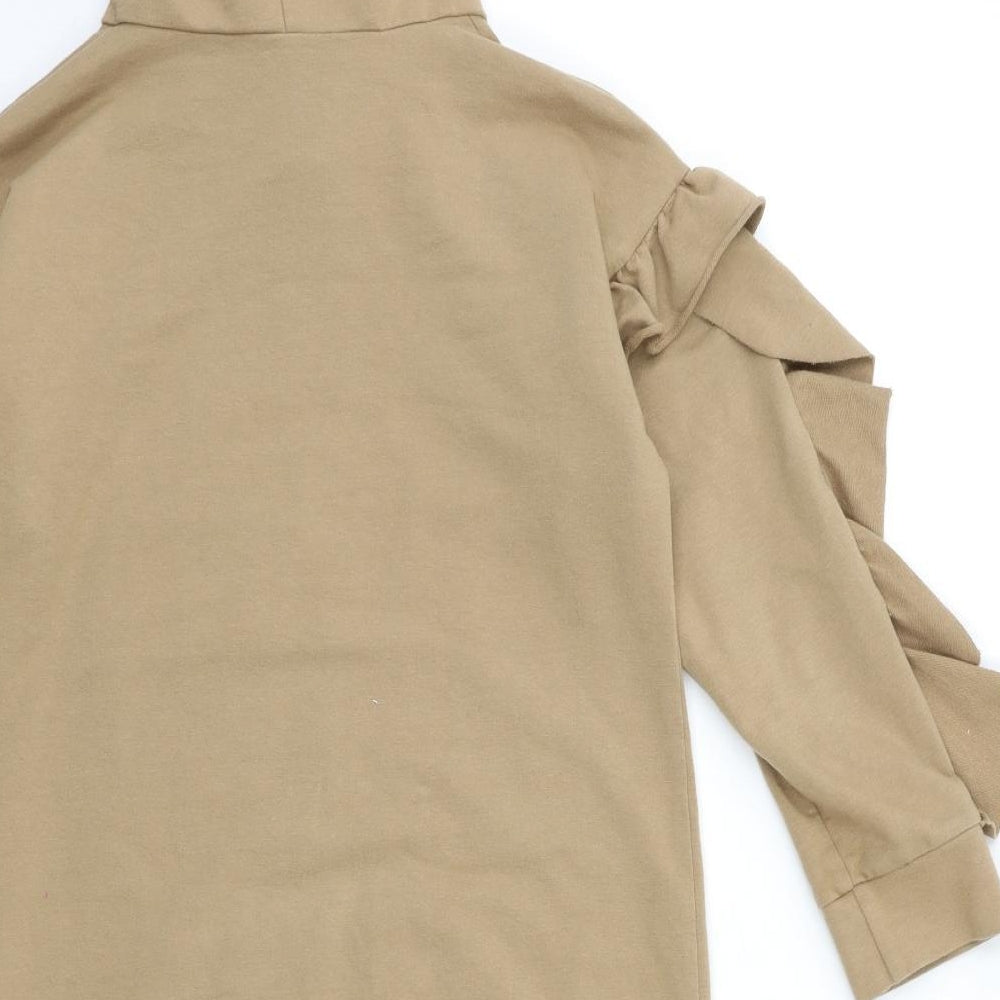 Preworn Girls Beige Pullover Hoodie Size 11 Years